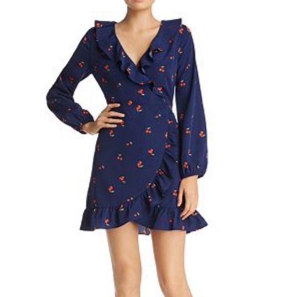 Sadie & Sage‎ Ruffled Cherry Print Faux Wrap Dress - Picture 10 of 10